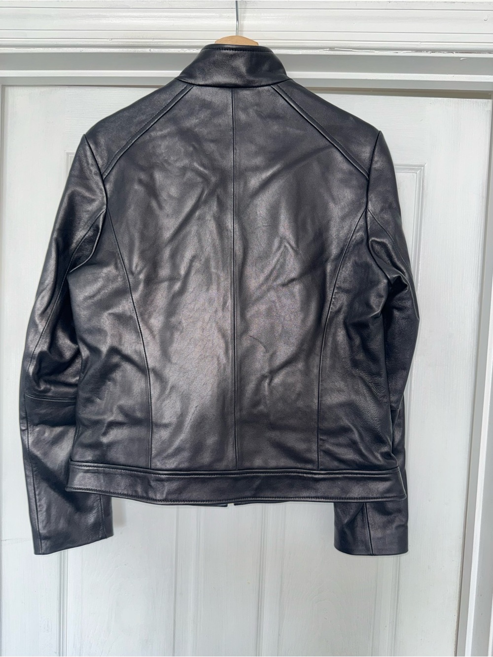 Cole Haan Black Leather Zip Jacket L - Picture 6 of 8